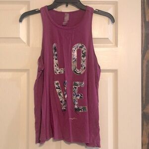 Betsey Johnson Purple Love Tank Top Size Medium